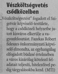 Vészköltségvetés csődközelben