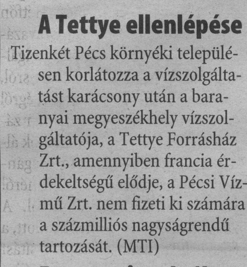 A Tettye ellenlépése