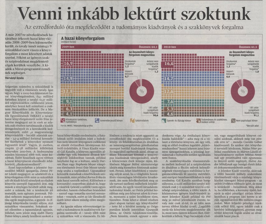 Venni inkább lektűrt szoktunk