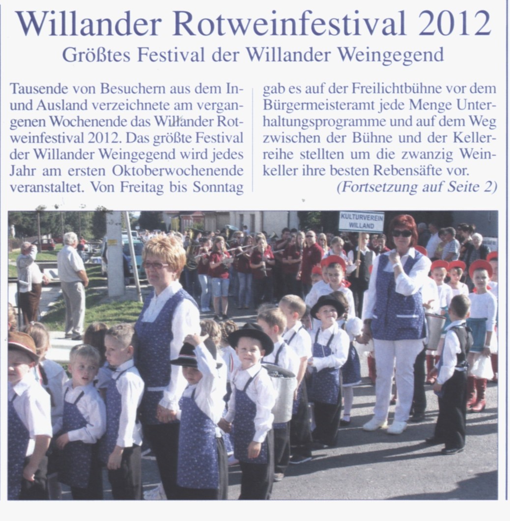 Willander Rotweinfestival 2012 Grösstes Festival der Willander Weingegend