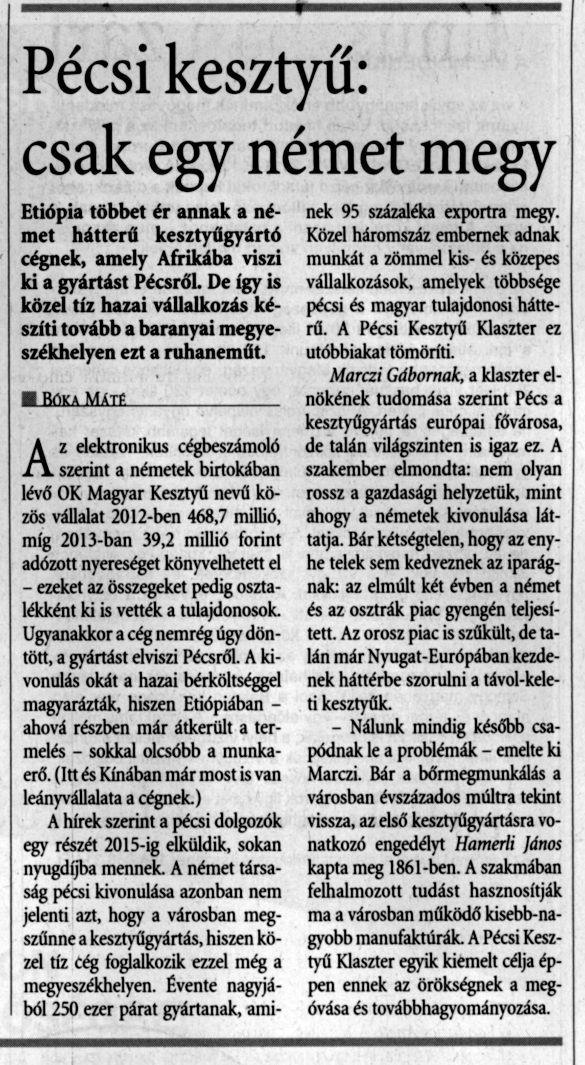 Pécsi kesztyű: csak egy német megy