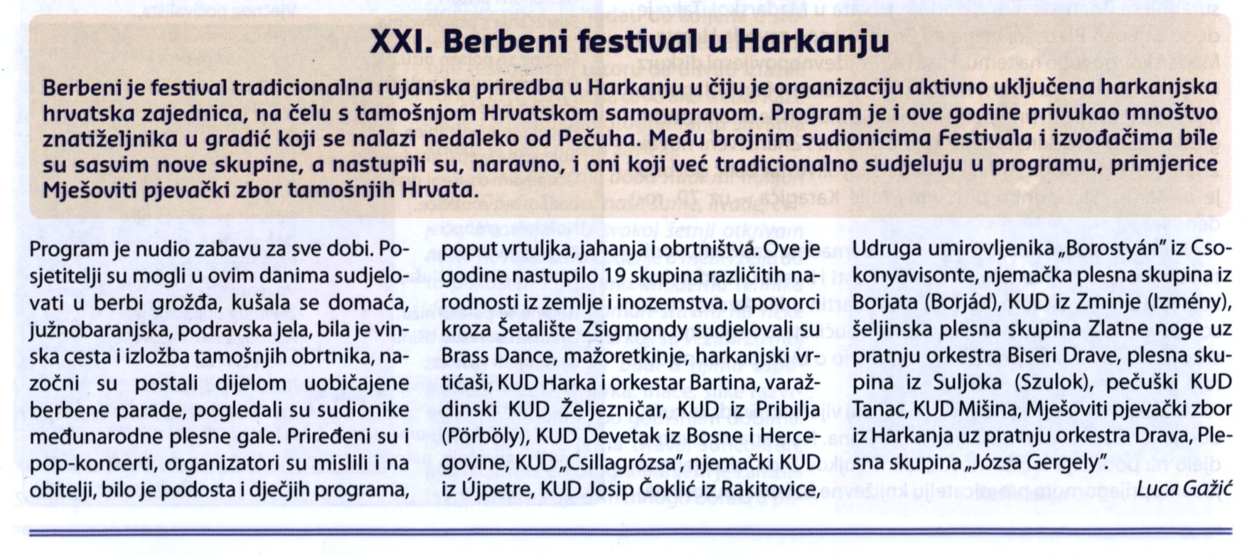XXI. Barbeni festival u Harkanju