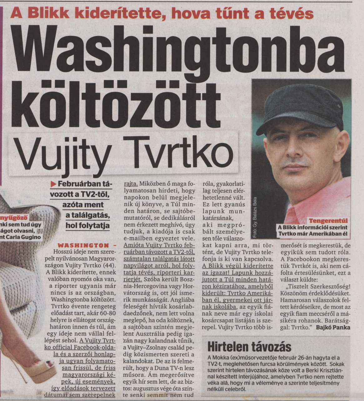 Washingtonba költözött Vujity Tvrtko