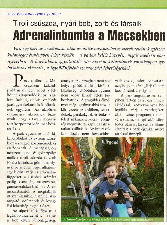 Adrenalinbomba a Mecsekben