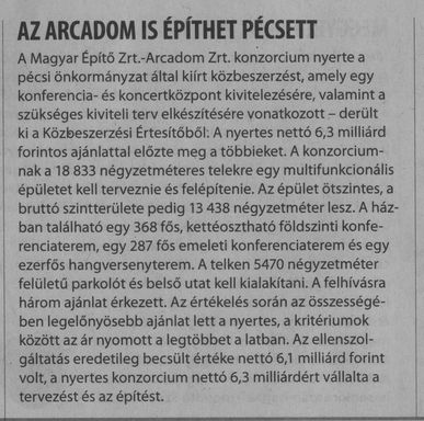 Az Arcadom is építhet Pécsett