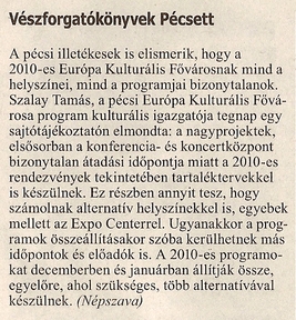 Vészforgatókönyvek Pécsett