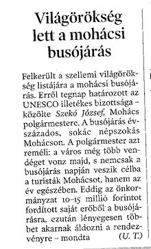 Világörökség lett a mohácsi busójárás