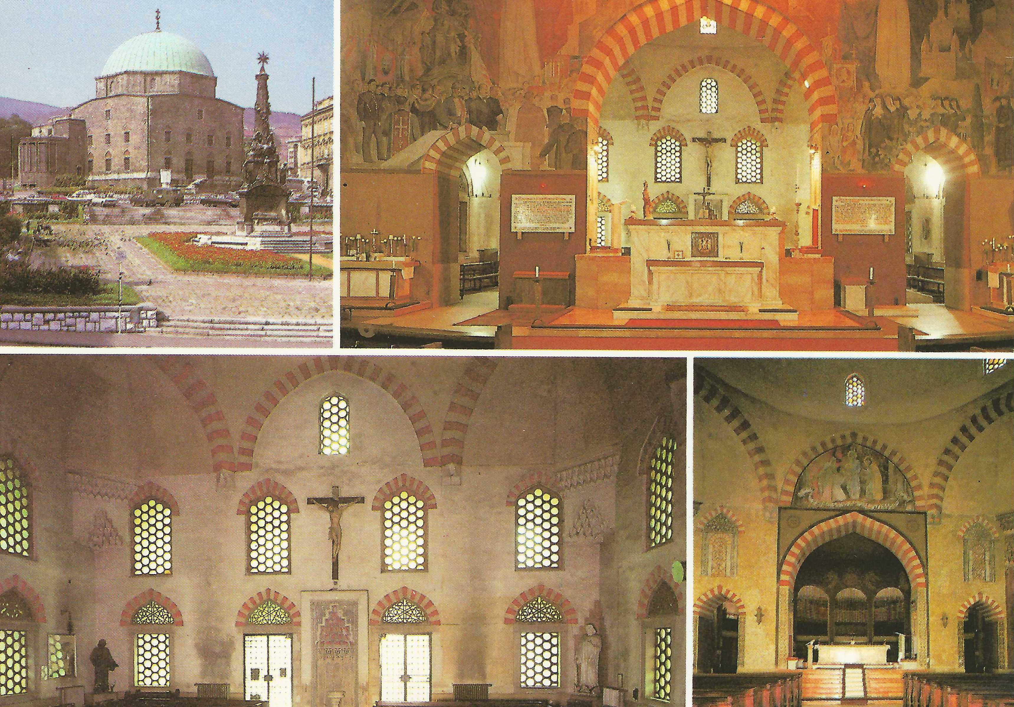 Pécs Képeslapok a Belvárosi templomról