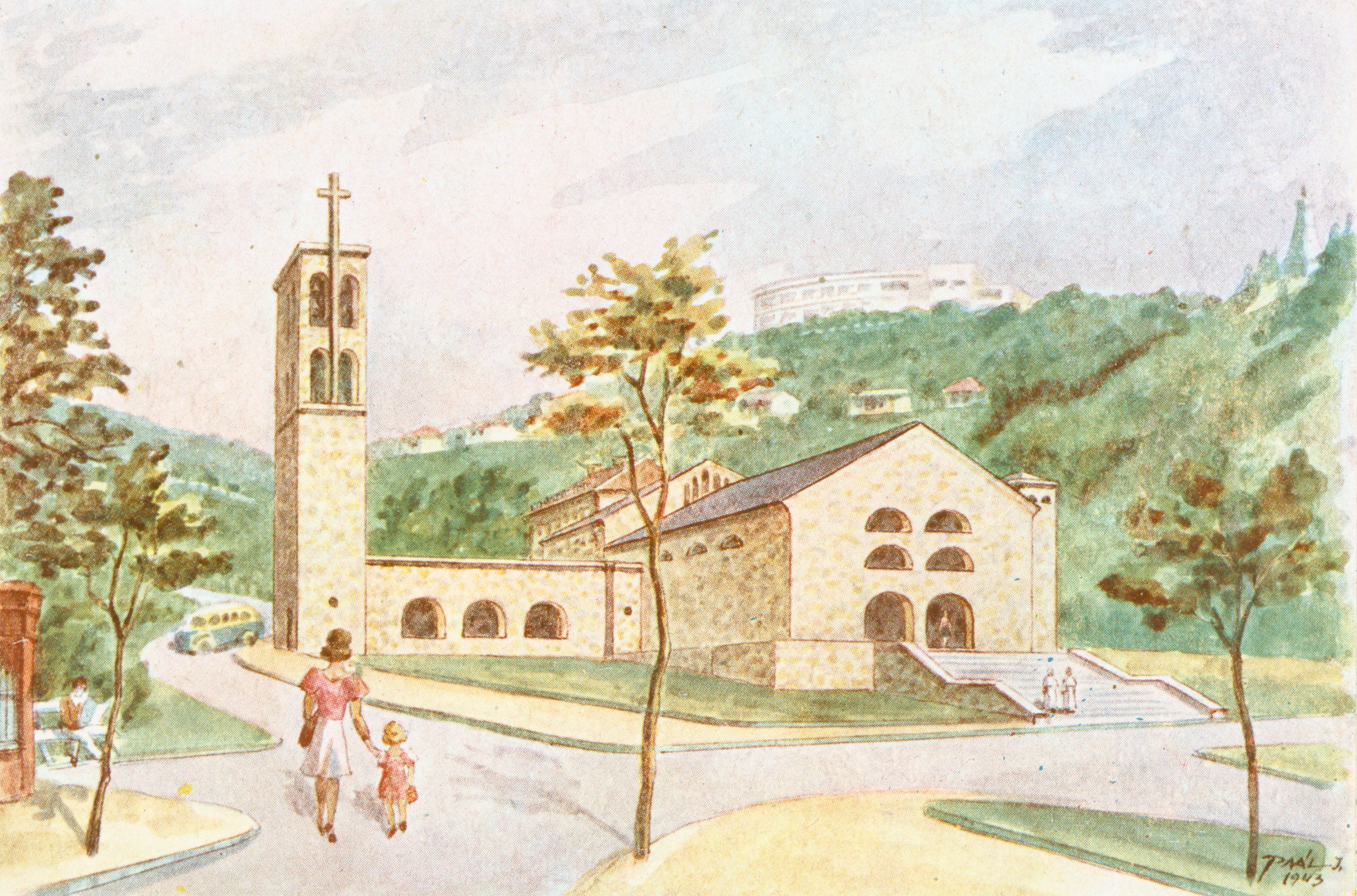 Pécs Paál István festmény a Pálos templomról
