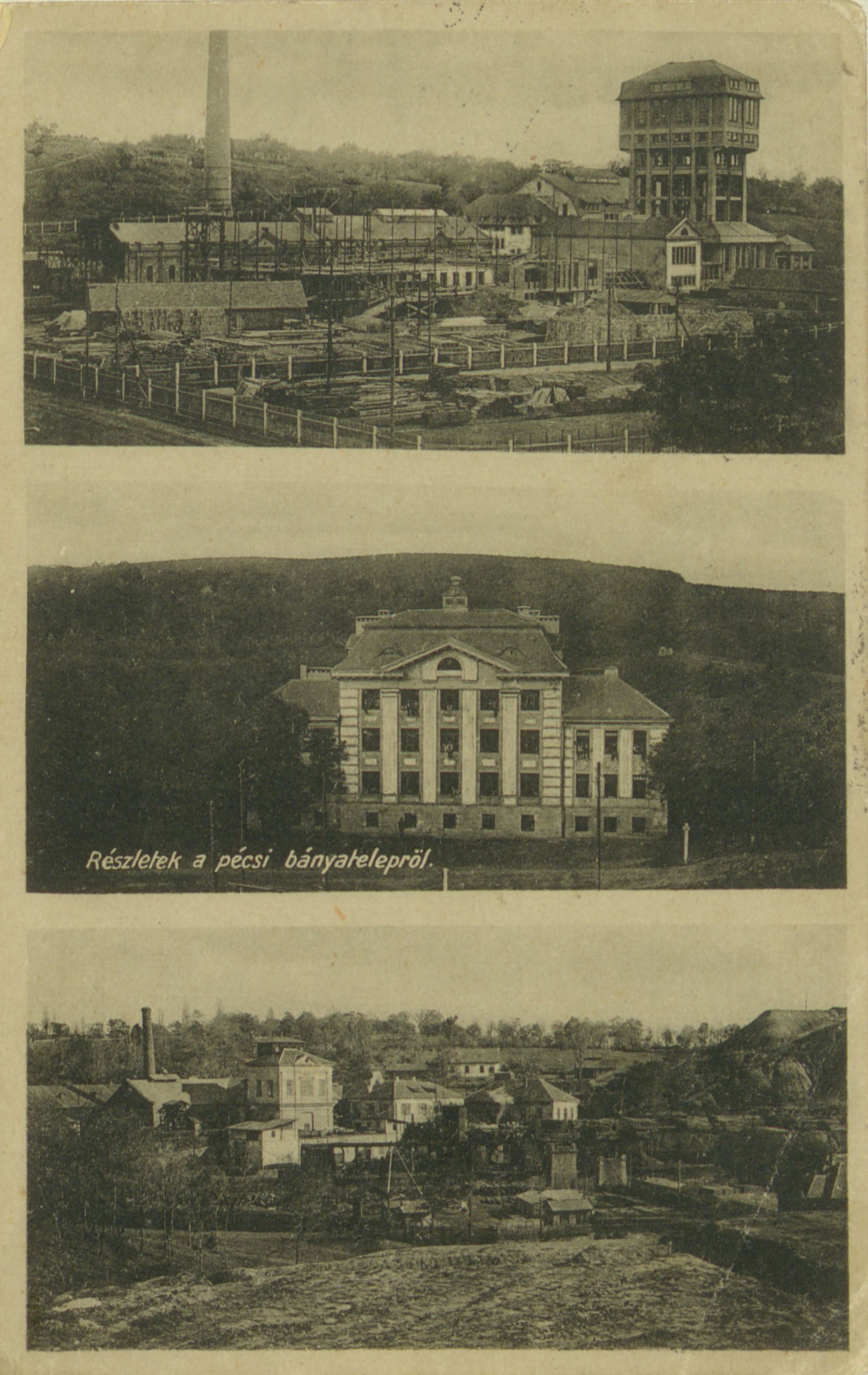 Pécs Bányatelep látképe - képeslap