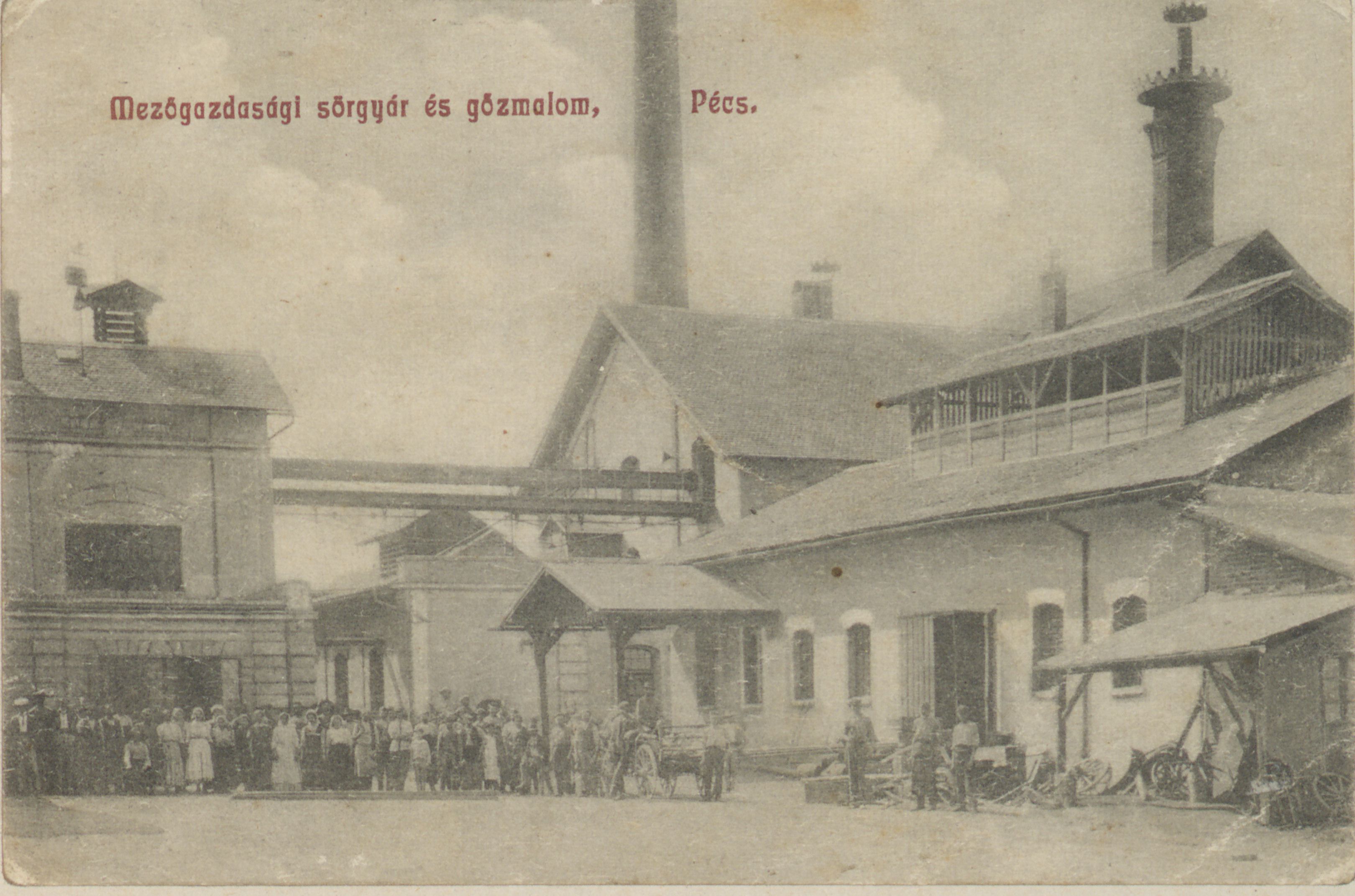 Pécs Mezőgazdasági sörgyár és gőzmalom - képeslap