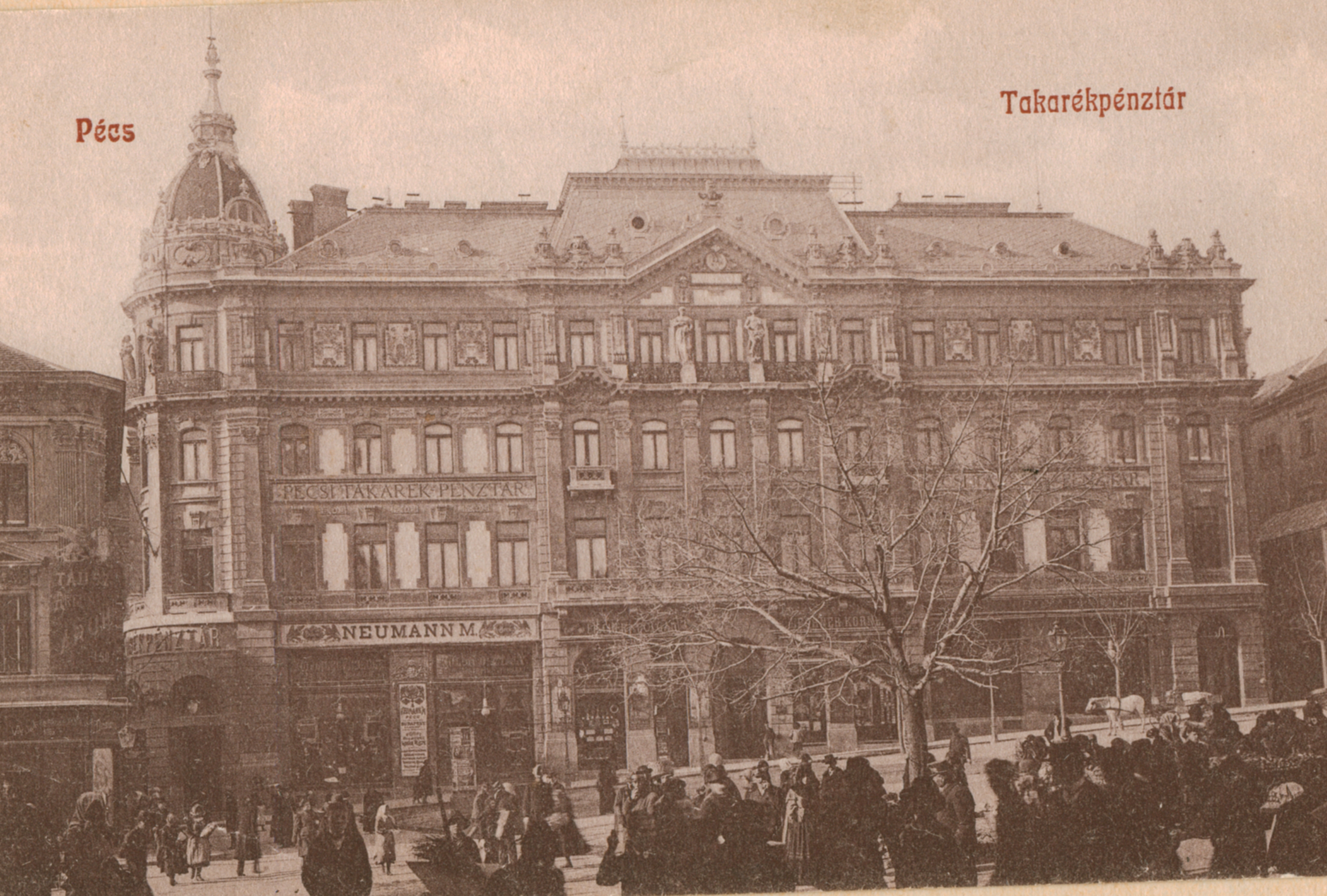 Pécs Képeslapok a Pécsi Takarékpénztárról az 1910-es évekből