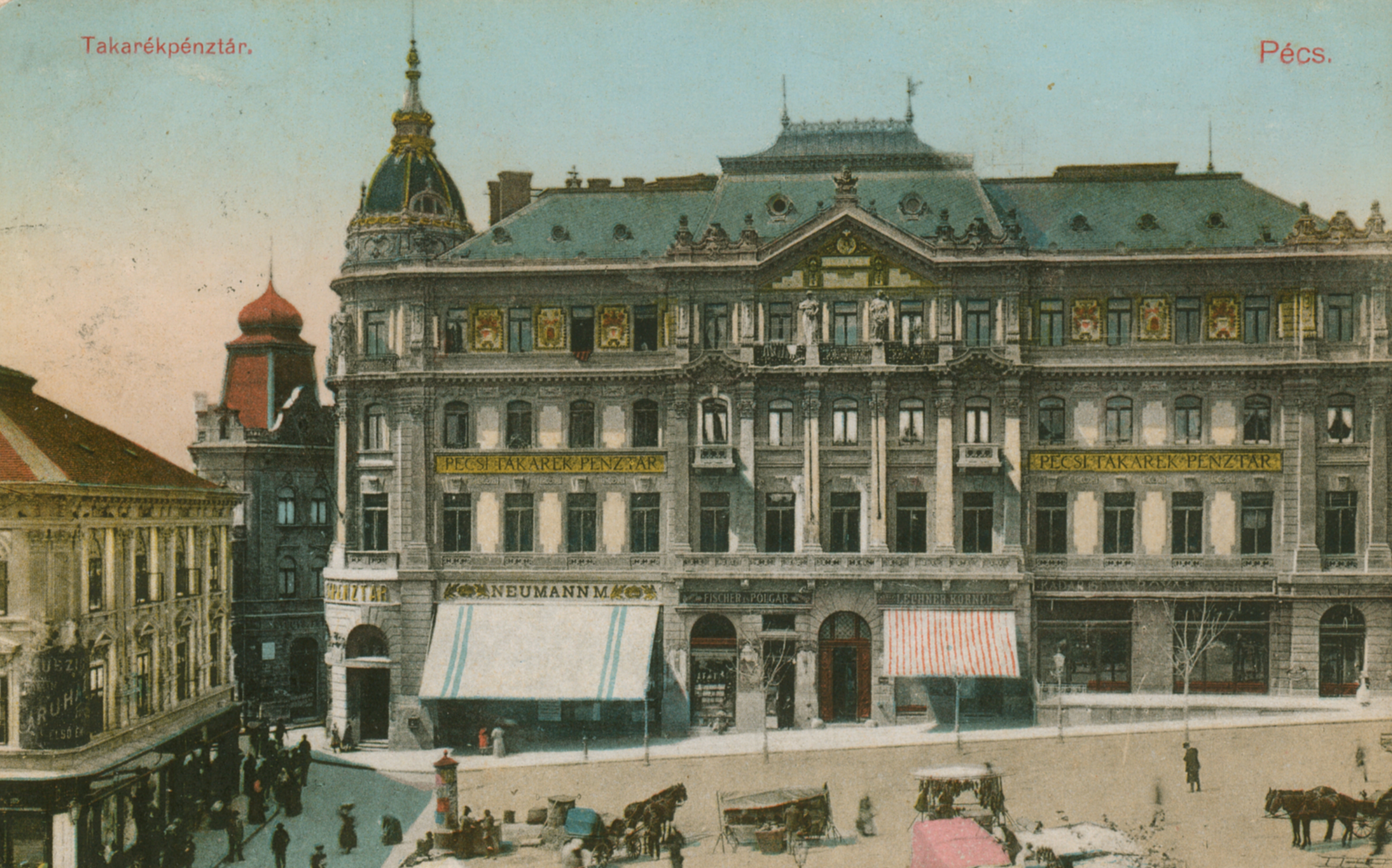 Pécs A Takarékpénztár épülete 1910-ből