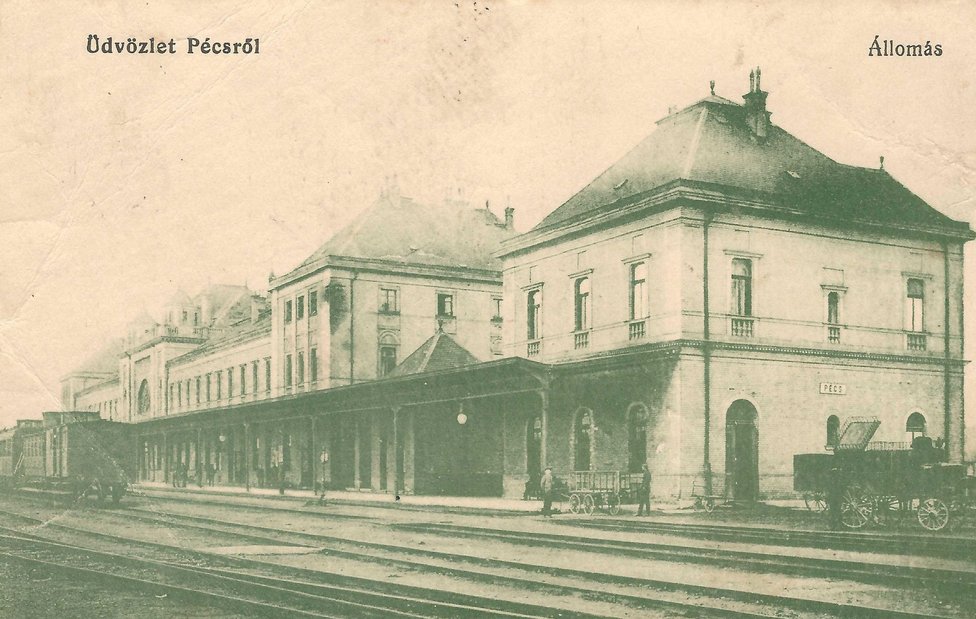 Pécs Főpályaudvar az 1920-as években