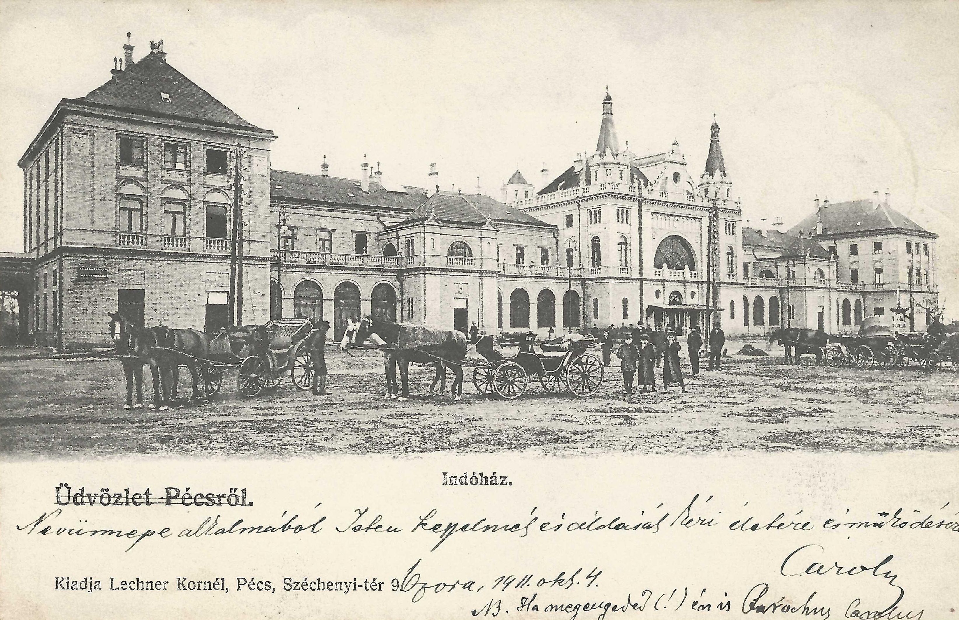 Pécs Levelezőlapok a Pécsi Pályaudvarról az 1910-es évekből