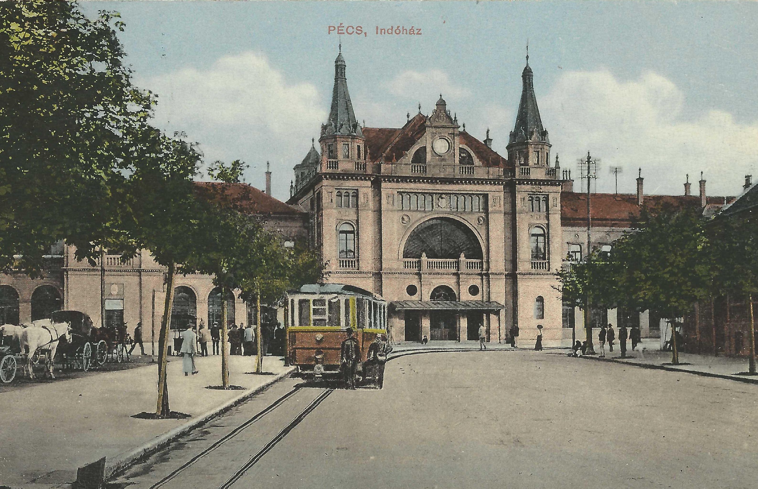 Pécs Vasútállomás 1913-ból