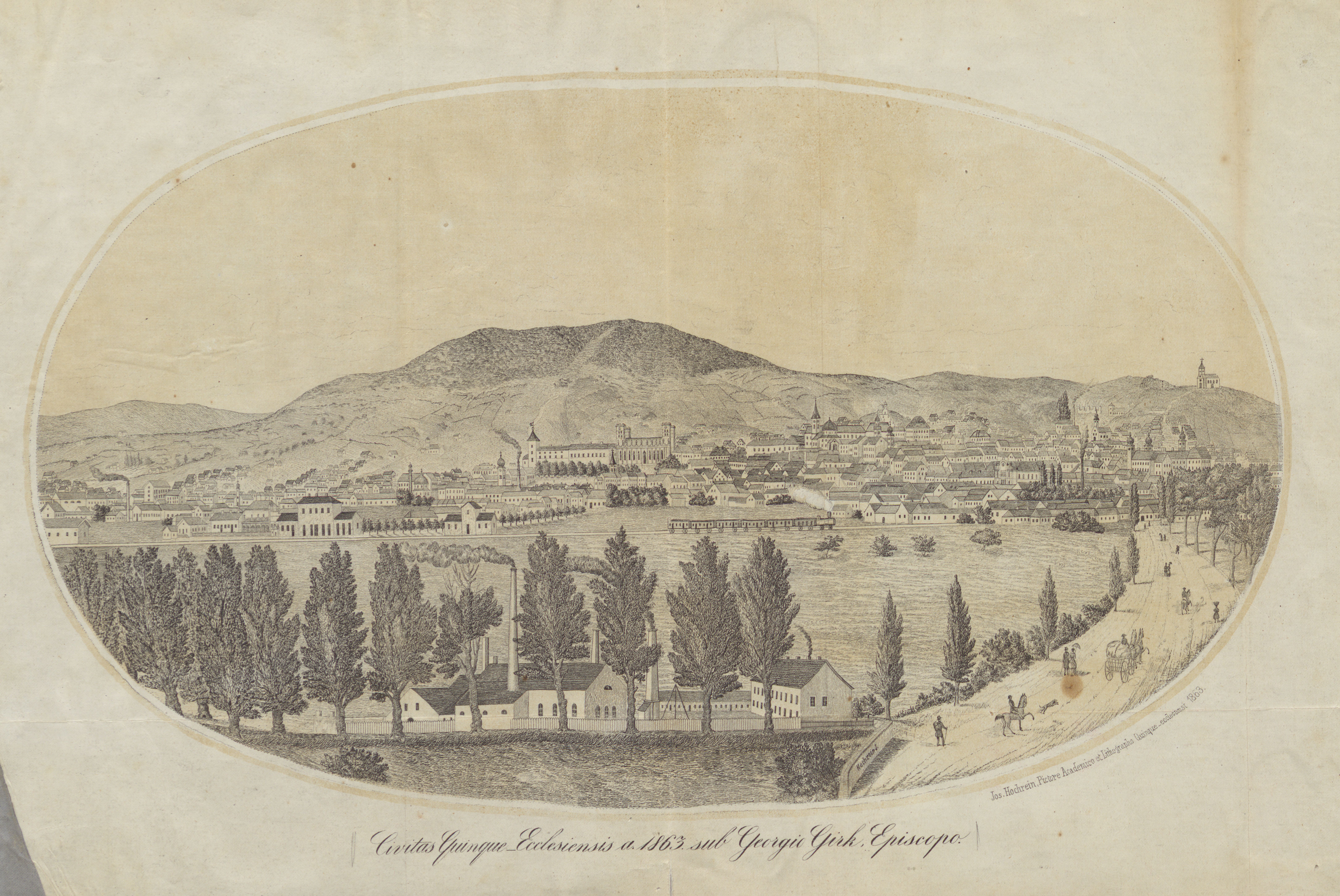 Pécs A város látképe 1863-ban