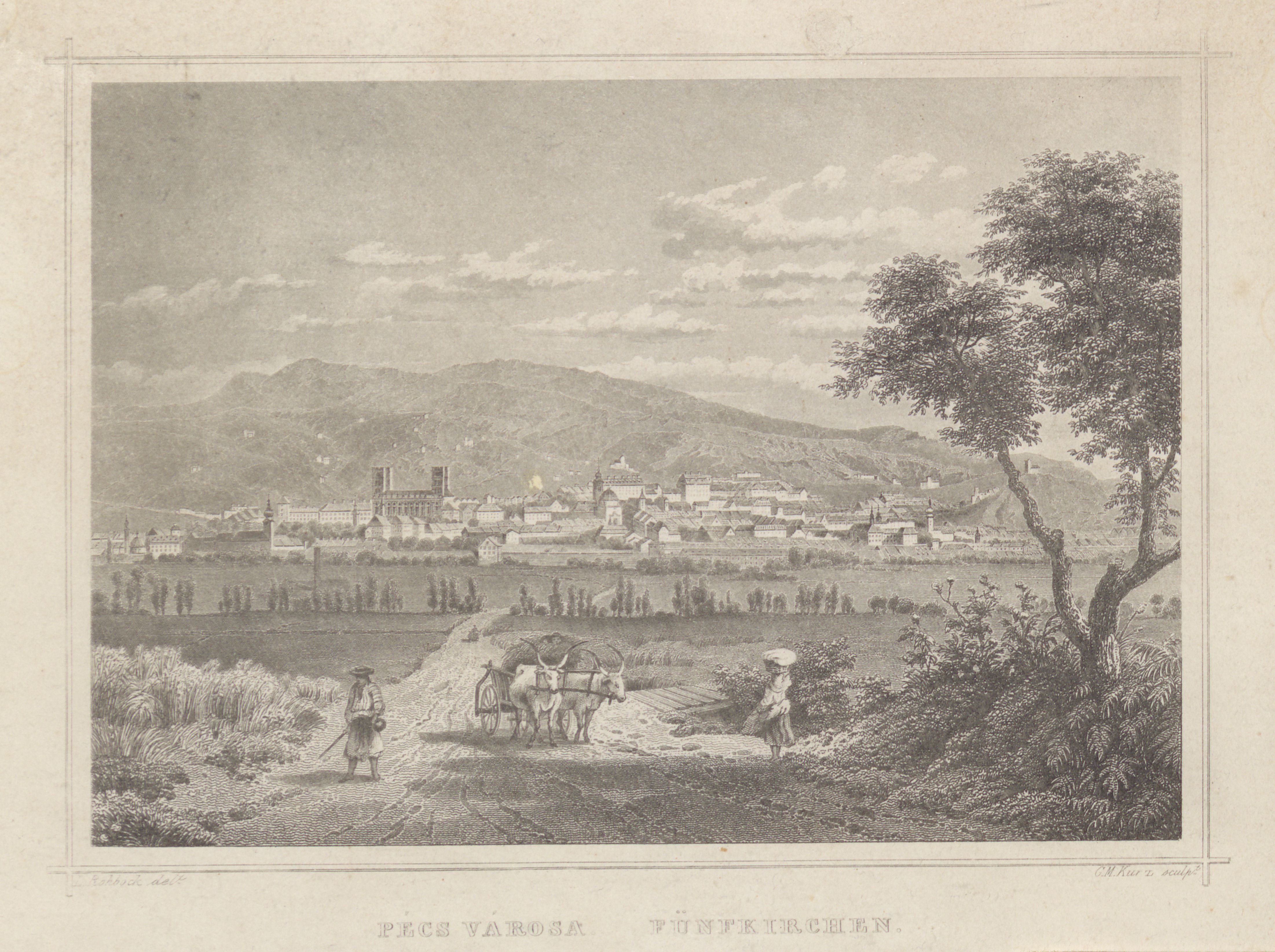 Pécs Látkép az 1800-as években