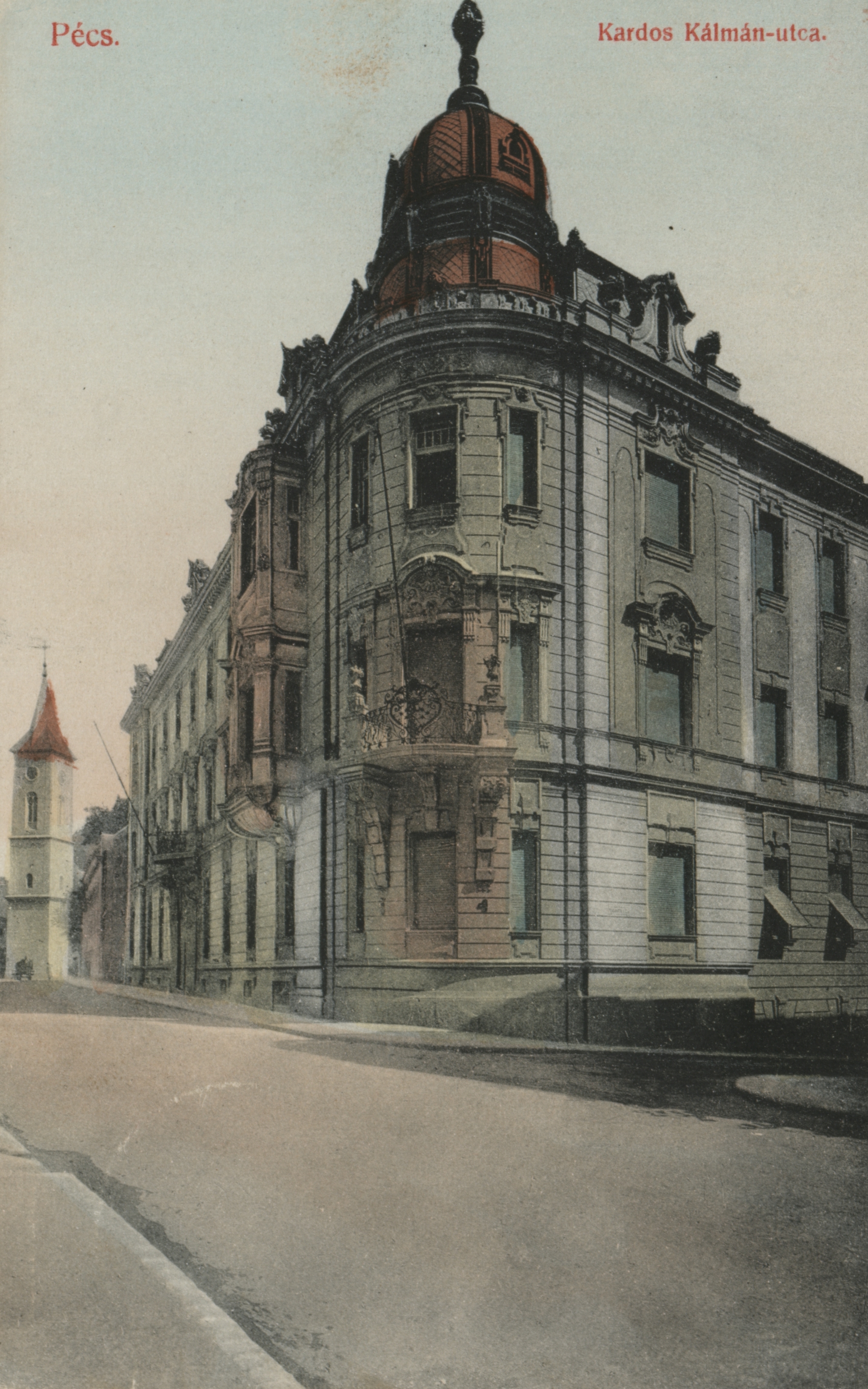 Pécs Janus Pannonius, azelőtt Kardos Kálmán utca - képeslap